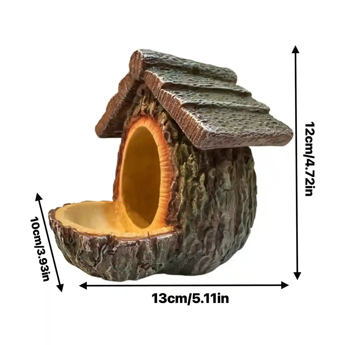 Resin Bird Feeder Bird Nest Pendant Handmade Tree Trunk Garden Decor