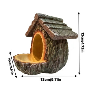Resin Bird Feeder Bird Nest Pendant Handmade Tree Trunk Garden Decor
