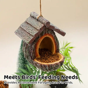 Resin Bird Feeder Bird Nest Pendant Handmade Tree Trunk Garden Decor