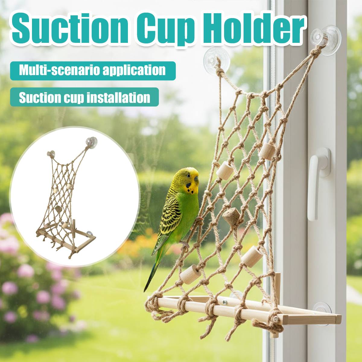 Bird Window Perch with Suction Cups | Sunny Seat Platform for Parrots