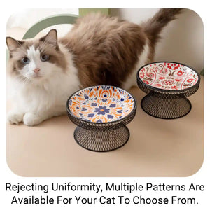Bohemian Ceramic Cat Bowl