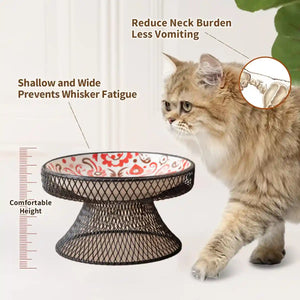 Bohemian Ceramic Cat Bowl