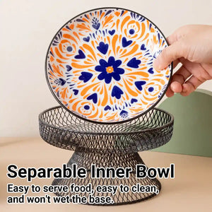 Bohemian Ceramic Cat Bowl