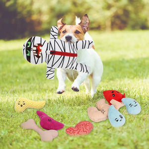 Mummy Plush Dog Toy Set 9-in-1 Interactive