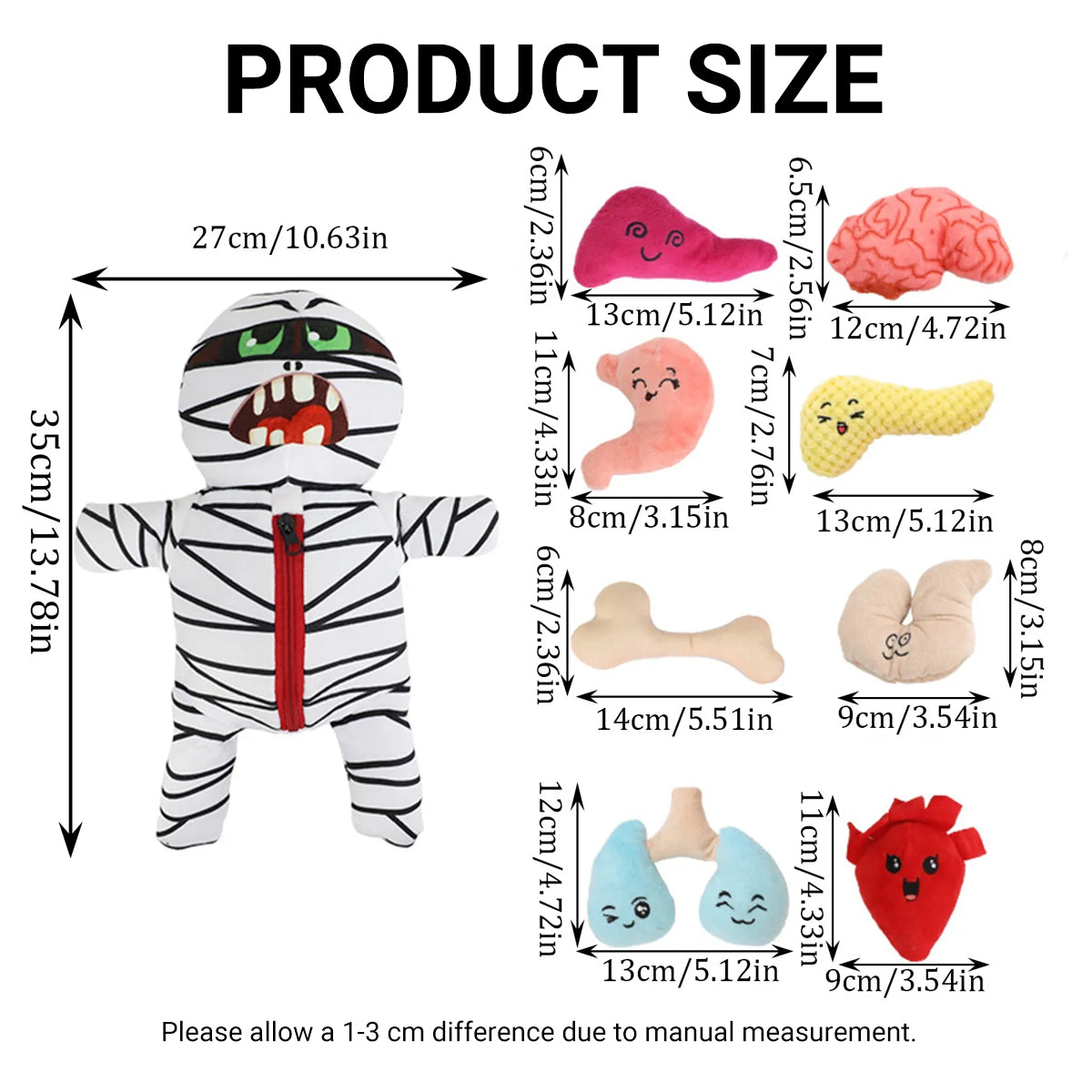 Mummy Plush Dog Toy Set 9-in-1 Interactive