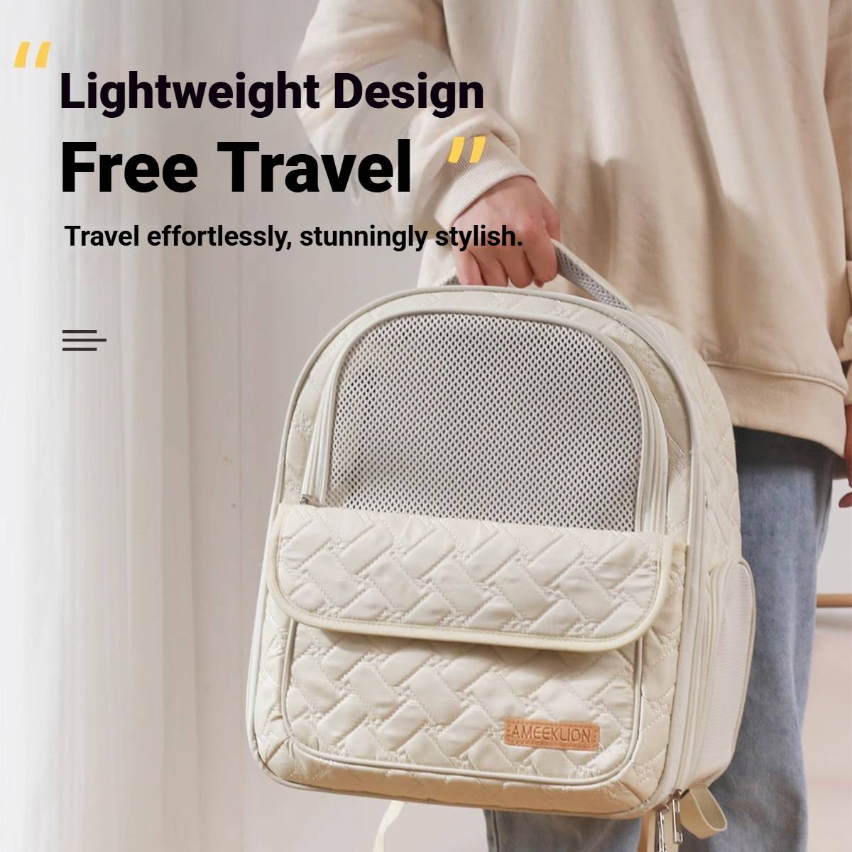 Breathable Pet Backpack For Cats And Small Dogs