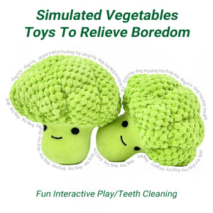 Broccoli Dog Plush Toy With Squeaker