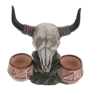 Bull Head Reptile Water Bowl High-Quality Non-Toxic Resin Reptile Dish Decor