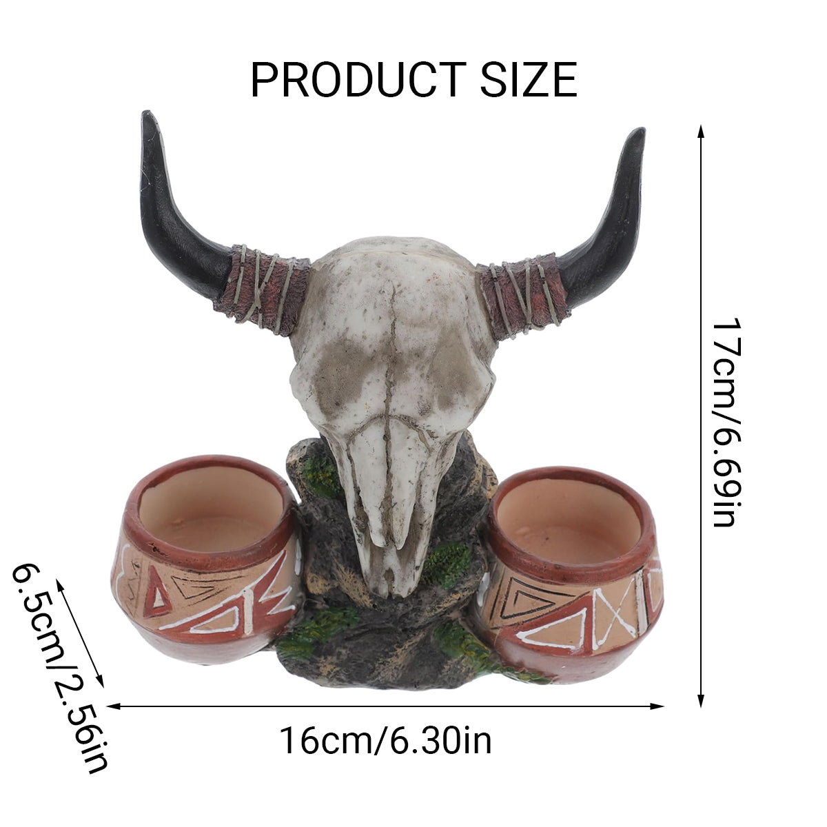 Bull Head Reptile Water Bowl High-Quality Non-Toxic Resin Reptile Dish Decor