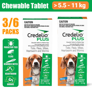 Credelio Plus Chewable Tablets For Medium Dogs 5.6-11kg