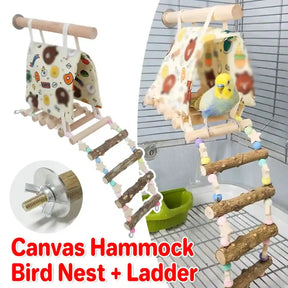 Canvas Bird Hammock with Ladder
