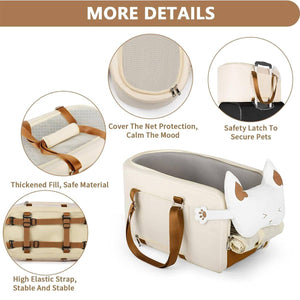 Wakytu Car Pet Carrier Portable Travel Booster Seat