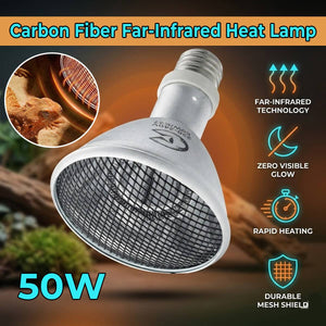 Reptile Heat Lamp 50W - Cleen Far Infrared Carbon Fiber Bulb