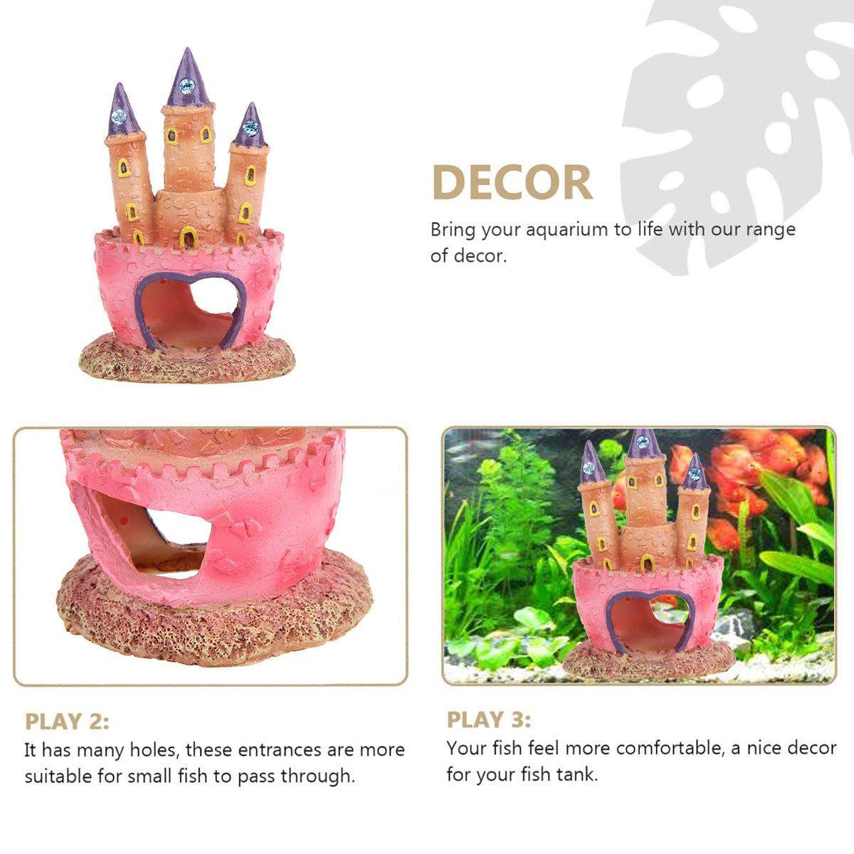 Resin Castle Aquarium Ornament Decorative Fish Tank Hideout