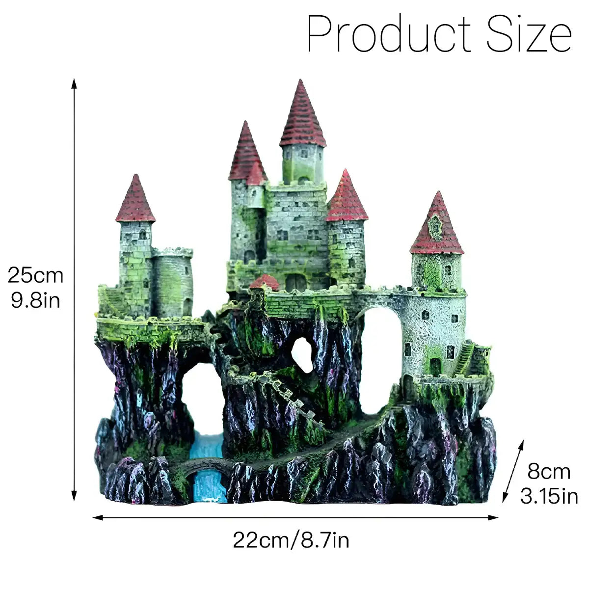 Fantasy Castle Ornament Fish Tank Decoration for Aquariums and Terrariums