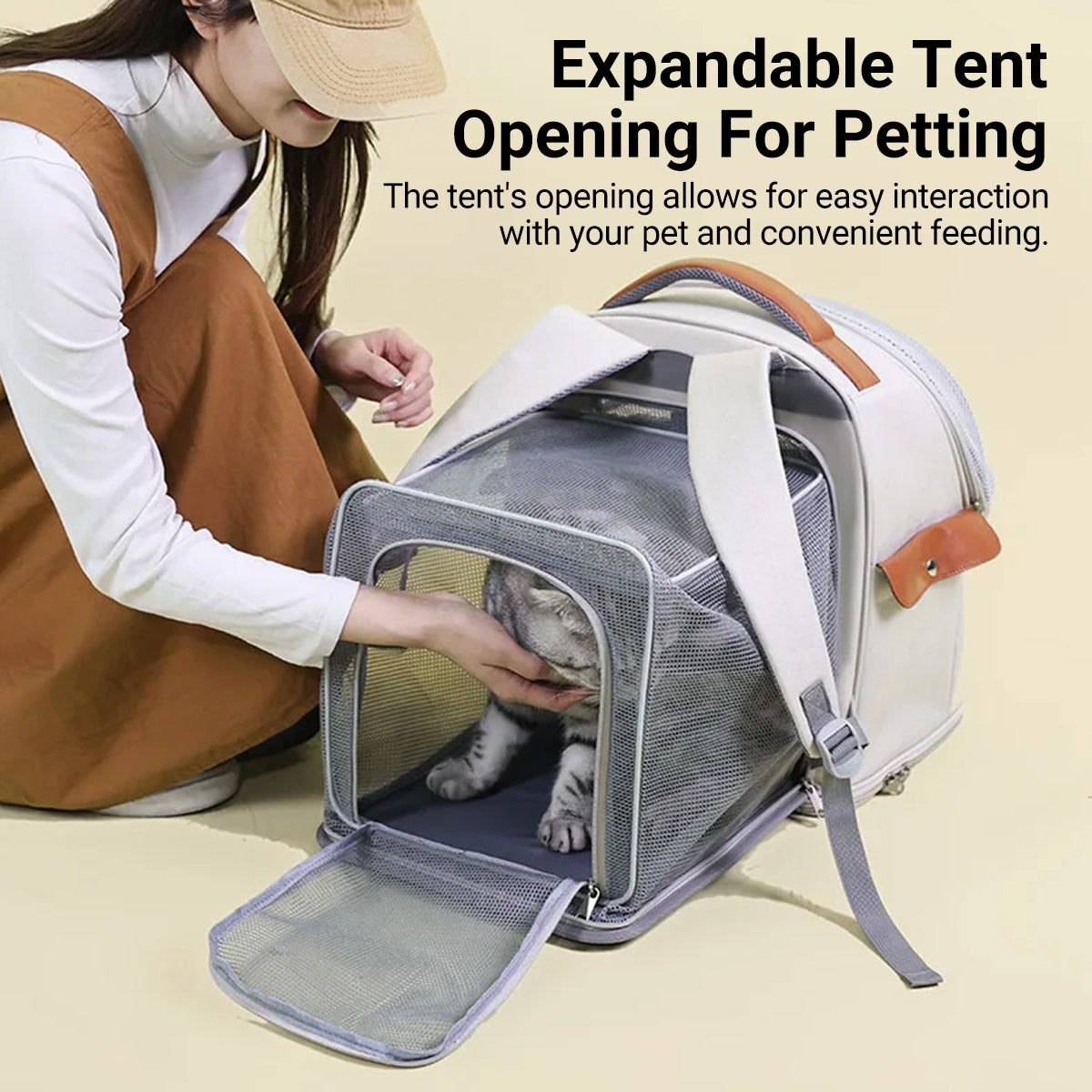 Breathable Pet Travel Backpack Carrier Portable & Expandable Design