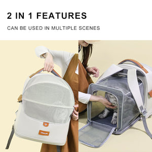 Breathable Pet Travel Backpack Carrier Portable & Expandable Design