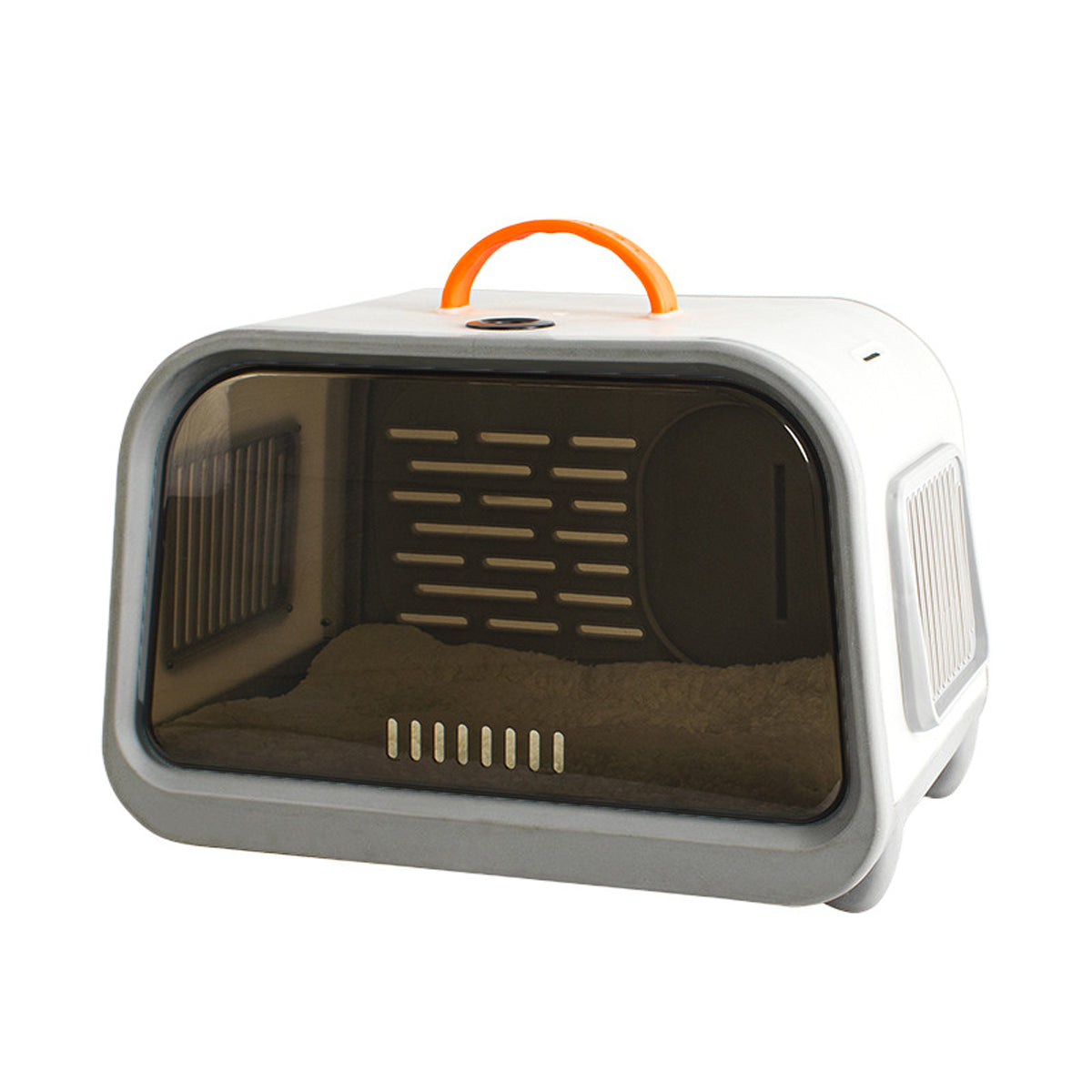 Portable Cat Carrier with Thermometer and Sherpa Pad