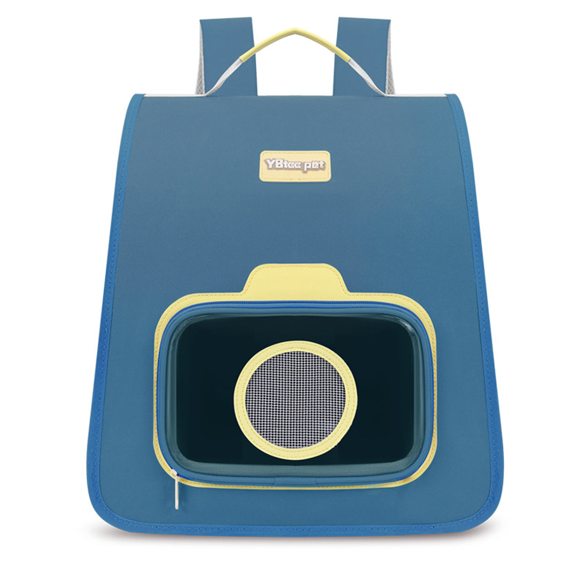 Portable Pet Backpack Blue Nylon Breathable Travel Carrier