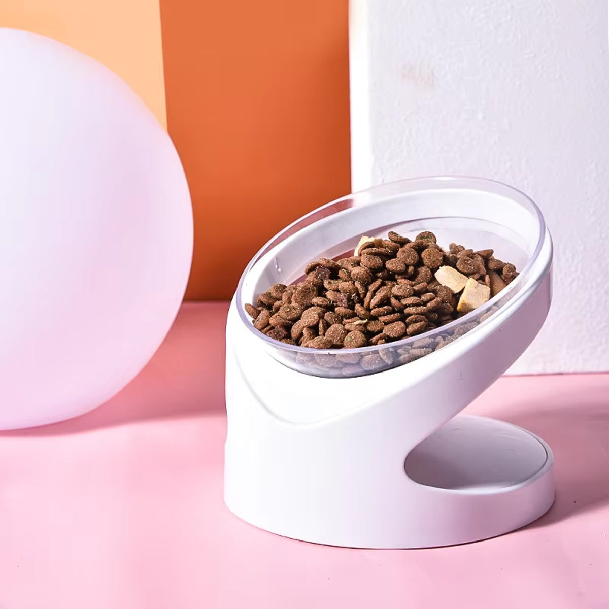 15° Tilted Cat Bowl Elevated Anti-Slip Pet Feeder for Cats & Dogs