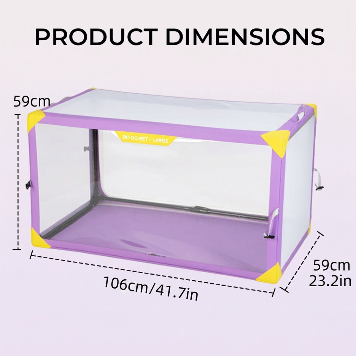 DODOPET Foldable Cat Cage, Portable Transparent Pet Playpen