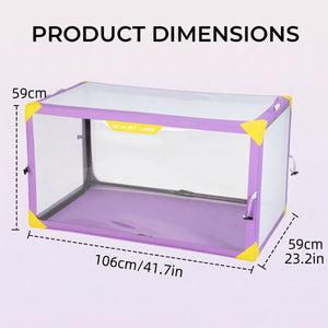 DODOPET Foldable Cat Cage, Portable Transparent Pet Playpen
