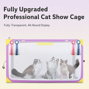 DODOPET Foldable Cat Cage, Portable Transparent Pet Playpen