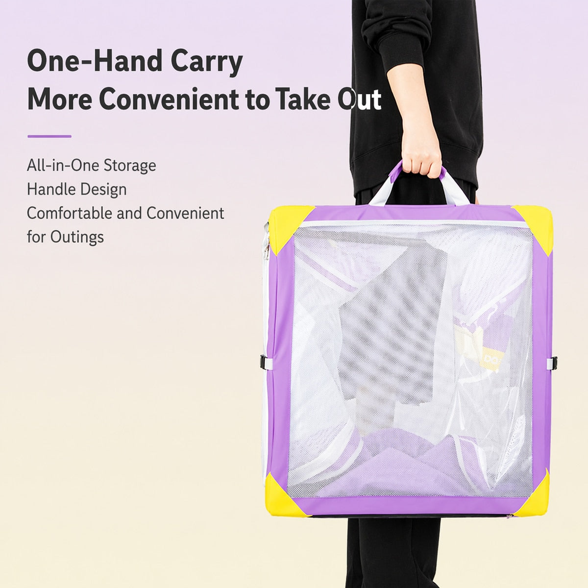 DODOPET Foldable Cat Cage, Portable Transparent Pet Playpen