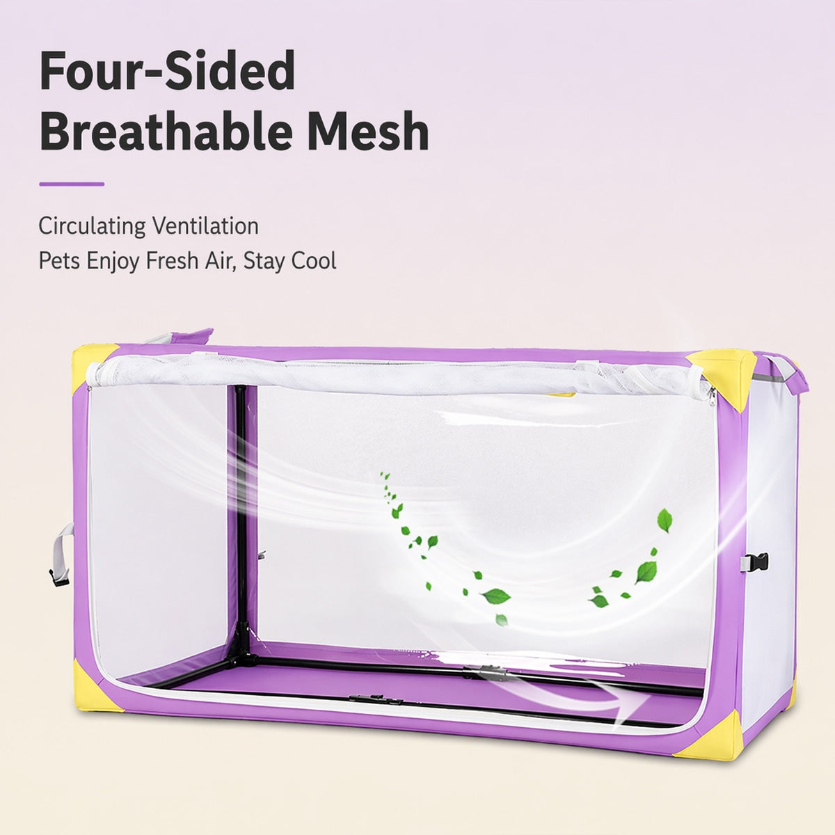DODOPET Foldable Cat Cage, Portable Transparent Pet Playpen