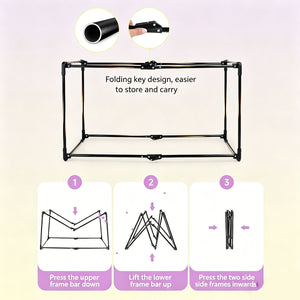 DODOPET Foldable Cat Cage, Portable Transparent Pet Playpen