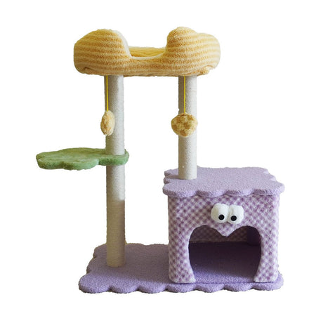 Large plush cat tree with condo hammock and scratching post – product view 3