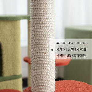 Plush Flower Cat House - Large Cat Tree with Scratching Posts