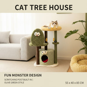 Monster Cat Tree - Multi-Level Cat Condo with Scratching Posts