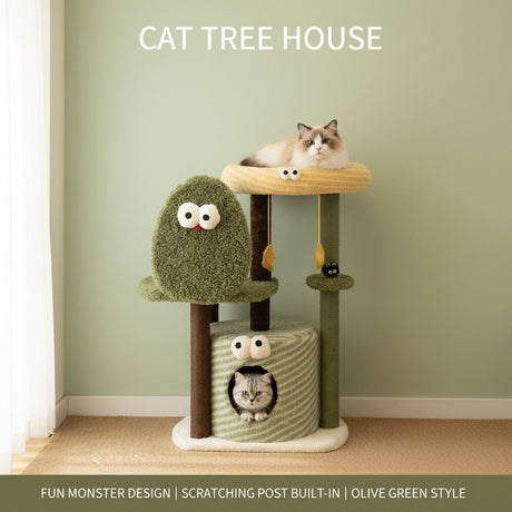 Multi-level cat tree with condo and scratching posts – product view 3