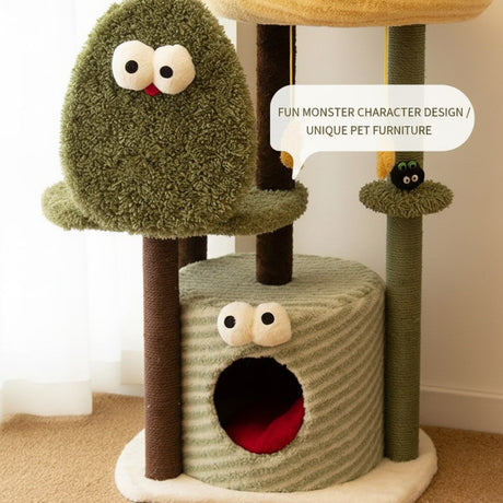 Multi-level cat tree with condo and scratching posts – product view 14