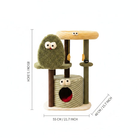 Multi-level cat tree with condo and scratching posts – product view 5