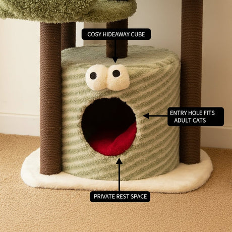 Multi-level cat tree with condo and scratching posts – product view 9