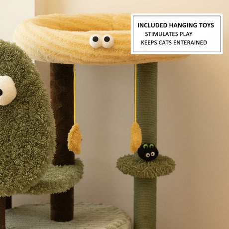 Multi-level cat tree with condo and scratching posts – product view 10