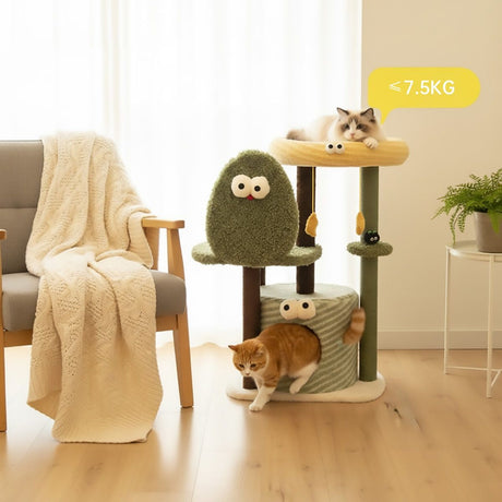 Multi-level cat tree with condo and scratching posts – product view 11
