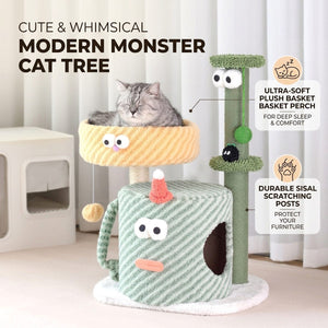 Little Monster Cat Tree - All-in-One Cat Bed & Toy Combo
