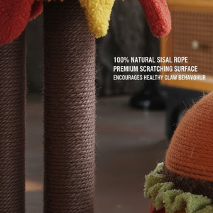 Burger Cat Scratcher Post - Sisal Rope Cat Toy Tower