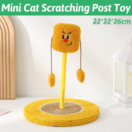 Yellow plush rocking fruit cat scratcher and bed – product view 2