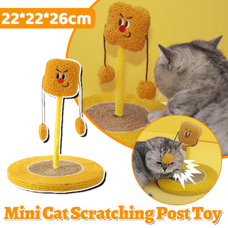 Yellow plush rocking fruit cat scratcher and bed