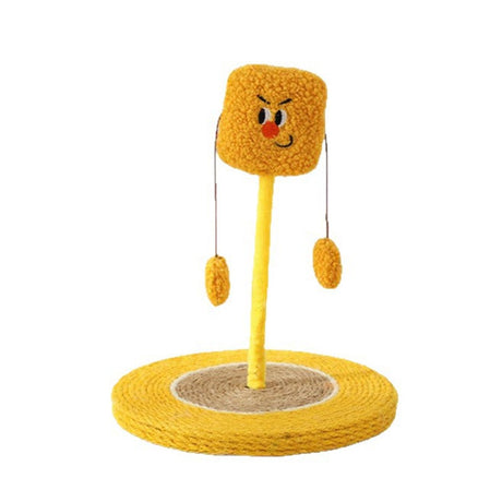 Yellow plush rocking fruit cat scratcher and bed – product view 3