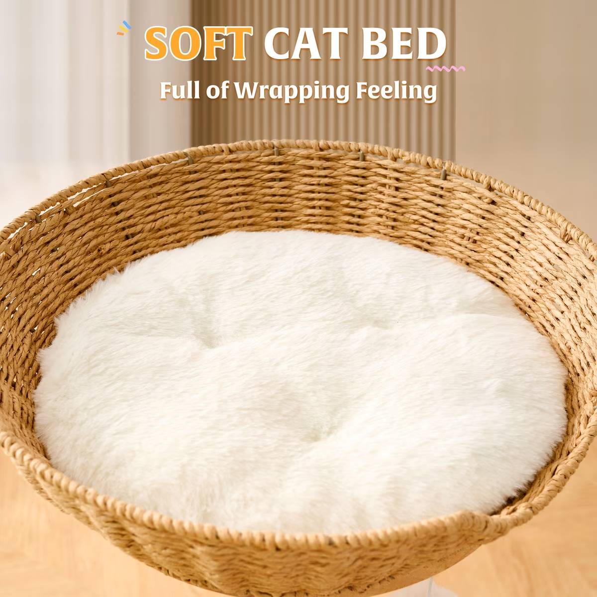 Solid Wood Cat Tree With Sisal Post And Capsule