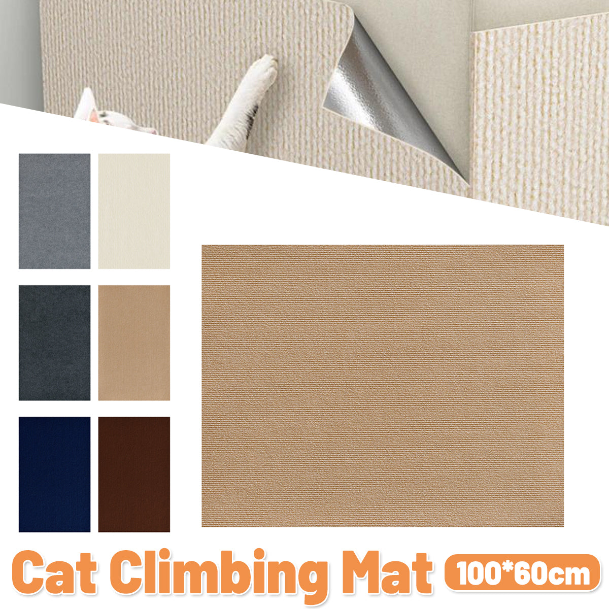 Wall Mounted Cat Climbing Mat Self-Adhesive Scratcher