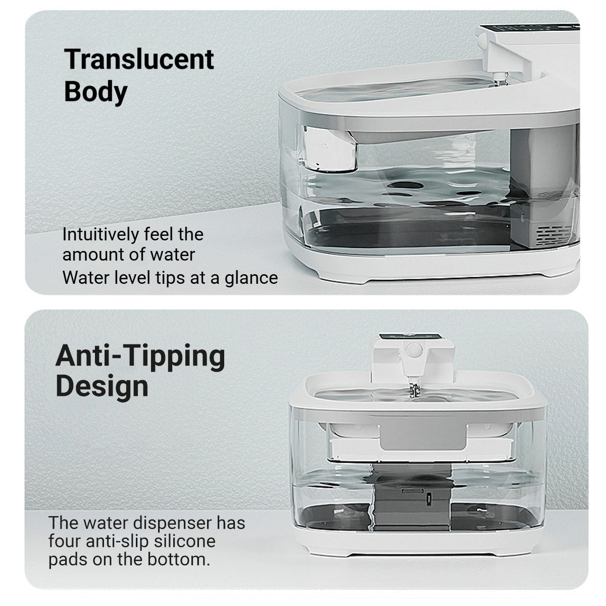 Smart Pet Water Fountain with Stainless Steel Tray