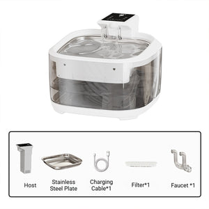 Smart Pet Water Fountain with Stainless Steel Tray
