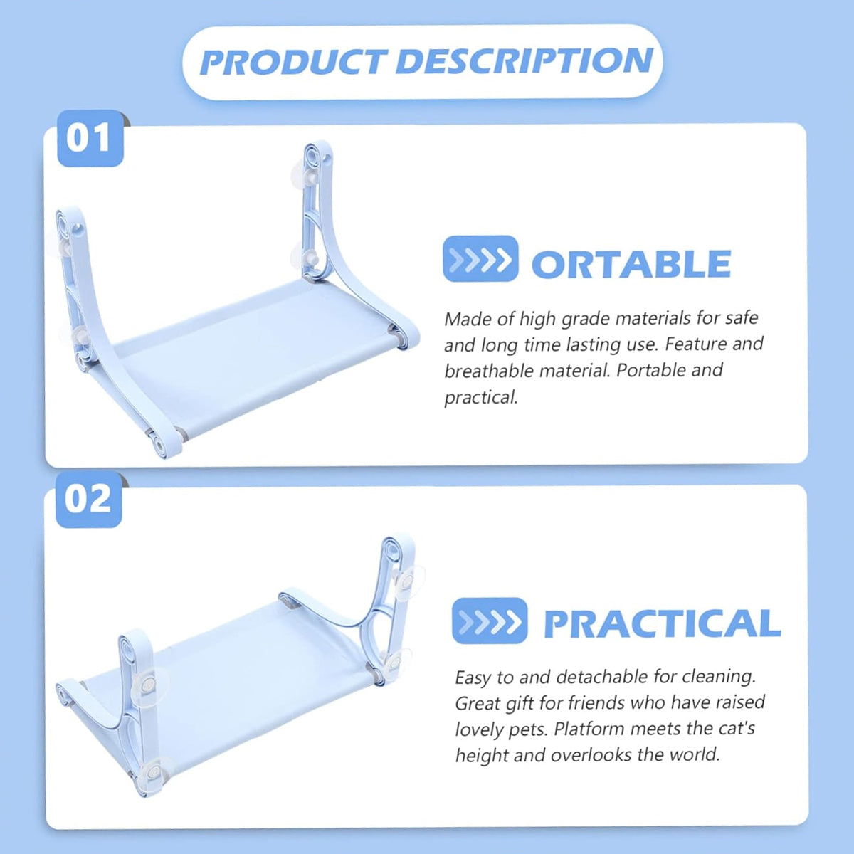 Cat Hammock Window Perch Hanging Cat Bed With Strong Suction Cups