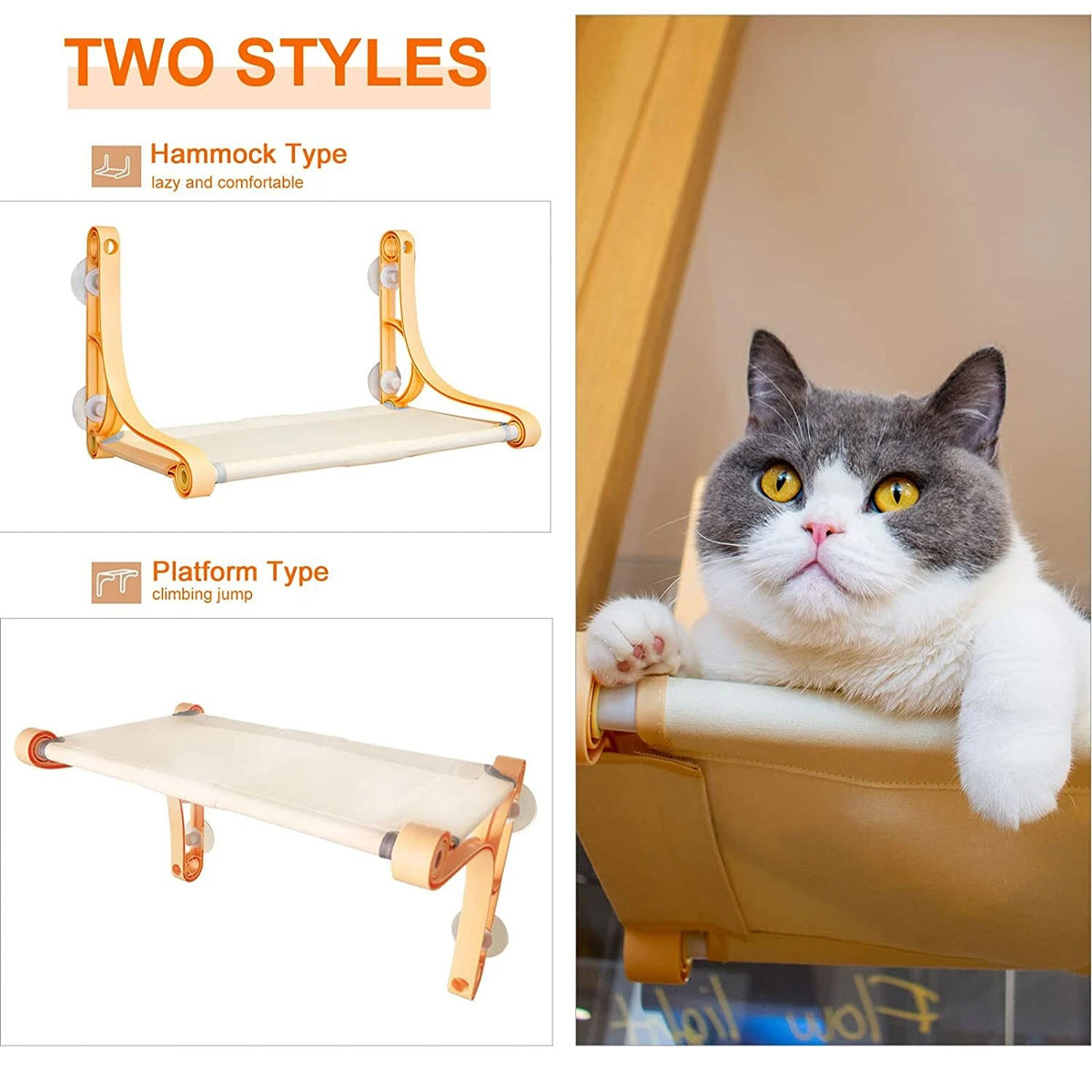 Cat Hammock Window Perch Hanging Cat Bed With Strong Suction Cups